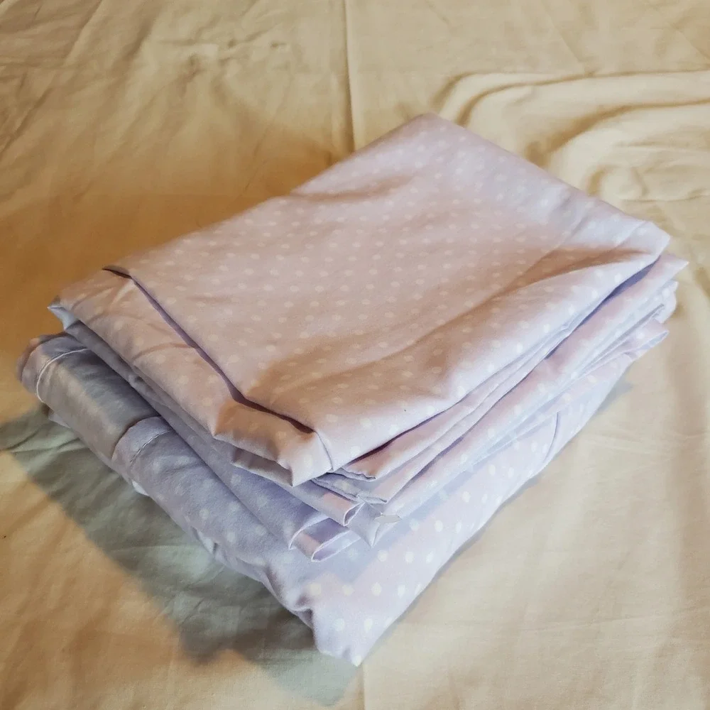 Lyla Rose Lavender Polka Dot Kids Sheet Set Purple White Pin Dot 3 Piece Set